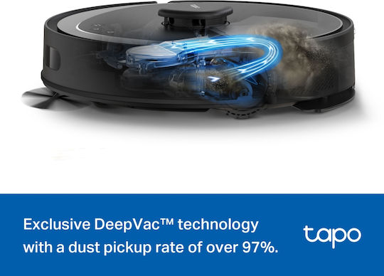 TP-LINK Tapo RV30 Max Plus Robot Vacuum Cleaner with Laser Mapping & 5300Pa Suction Power Black