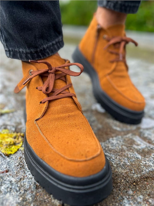 Велур Мъжки Ботуши Chukka Кафяви
