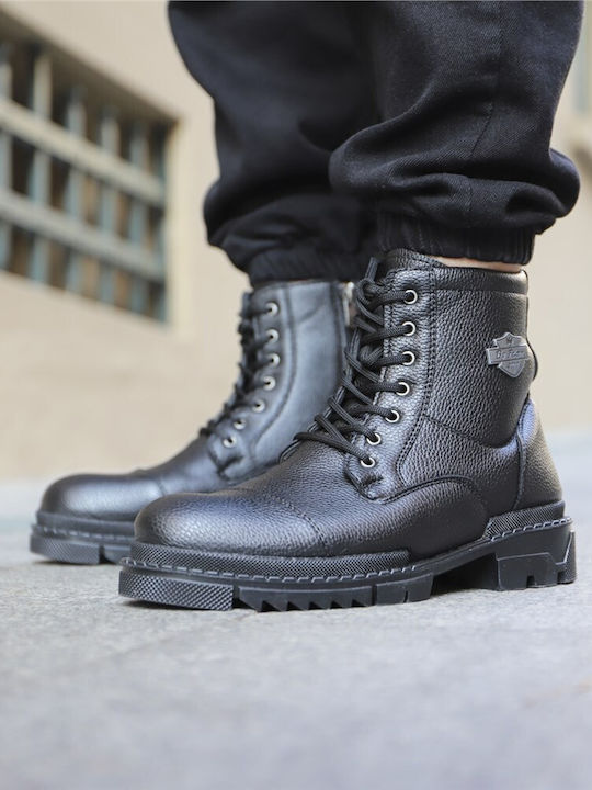 Leather Black Men's Boots