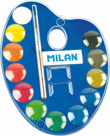 Milan Σετ Νερομπογιές με Πινέλο 12τμχ