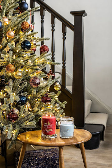 Yankee Candle Χριστουγεννιάτικο Γυάλινο Κερί Κόκκινο Large