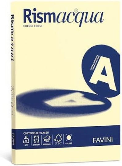 Favini 50 Sheets Rismacqua 200g/m2 Soft Yellow 07 21x29.7 A4