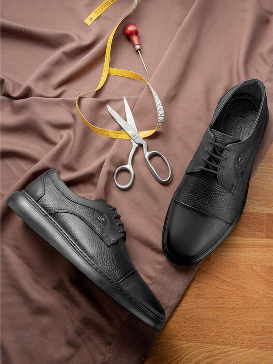 Leder Herren Freizeitschuhe Schwarz