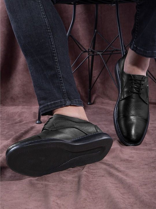 Leder Herren Freizeitschuhe Schwarz