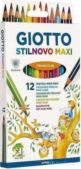 Giotto Stilnovo Set de creioane colorate cu vârf gros 12buc Pachet de 1 ambalaje