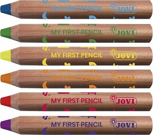 Jovi Display Full of Jumbo Crayons 4 1 Cardboard Blister 6 Colors My First 6 The Product is Sold Individually
