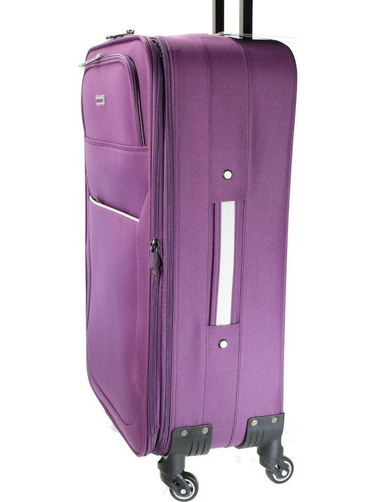Diplomat Koffer-Set Die Reisesammlung Stoff Lila Maximale Höhe 66cm mit 4 Räder Set 2 Stück