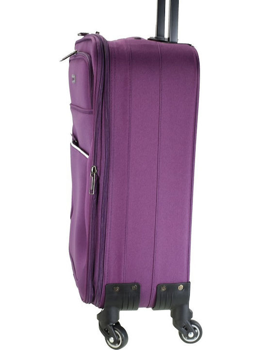 Diplomat Koffer-Set Die Reisesammlung Stoff Lila Maximale Höhe 66cm mit 4 Räder Set 2 Stück