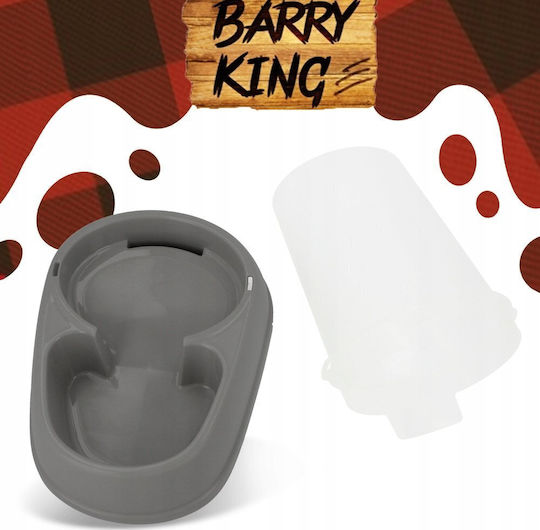 Barry King Automatic Plastic Bowl with Container Food & Water for Dog 2.5lt 13cm in Gray Color