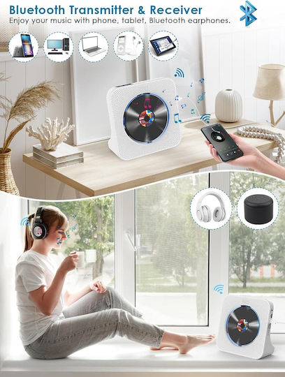 Φορητό Ηχοσύστημα mit CD-Spieler / Bluetooth / Radio / USB in Weiß Farbe