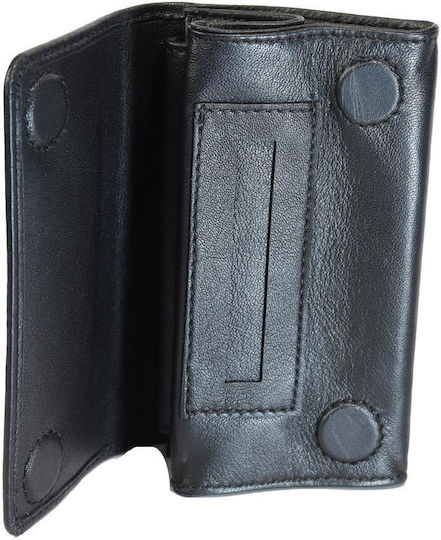 Ginis Leather Tobacco Pouch With Snap Closure Durable Black