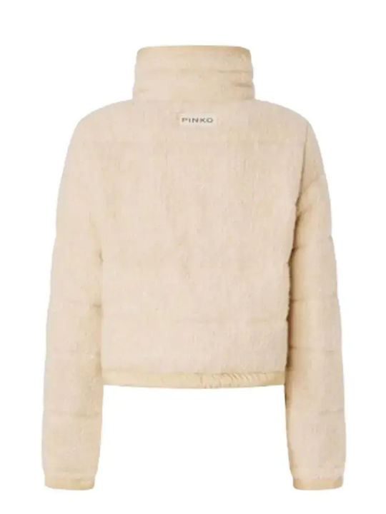 Raquel Bouclé Women's Puffer Jacket for Winter Beige