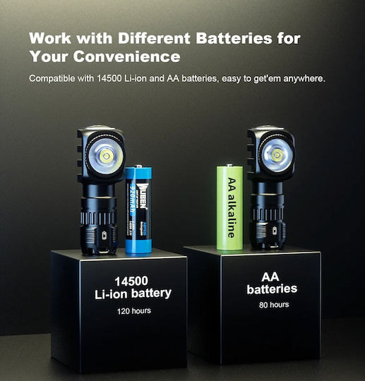 Wuben H5 Rechargeable LED Head and Hand Flash Light 400 Lumens 120 Hours Duration IP68