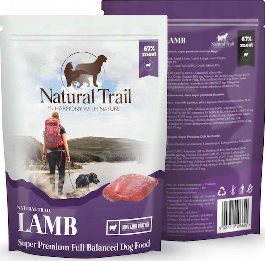 Natural Trail Wet Food Dogs in Pouches with Lamb Grain-Free & Gluten-Free 500gr