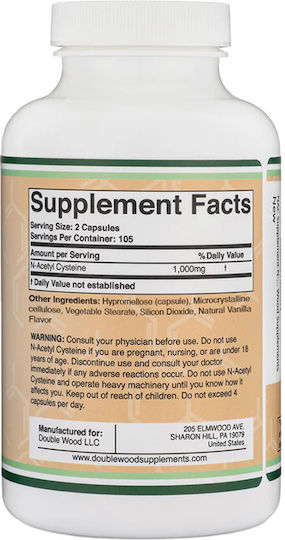 Double Wood Acetyl L-Carnitine 1000mg 210 caps
