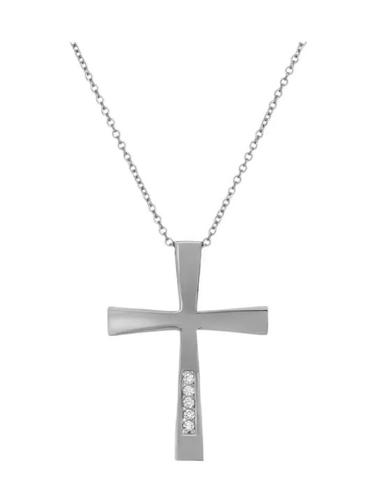 Weißgold Kreuz 18K