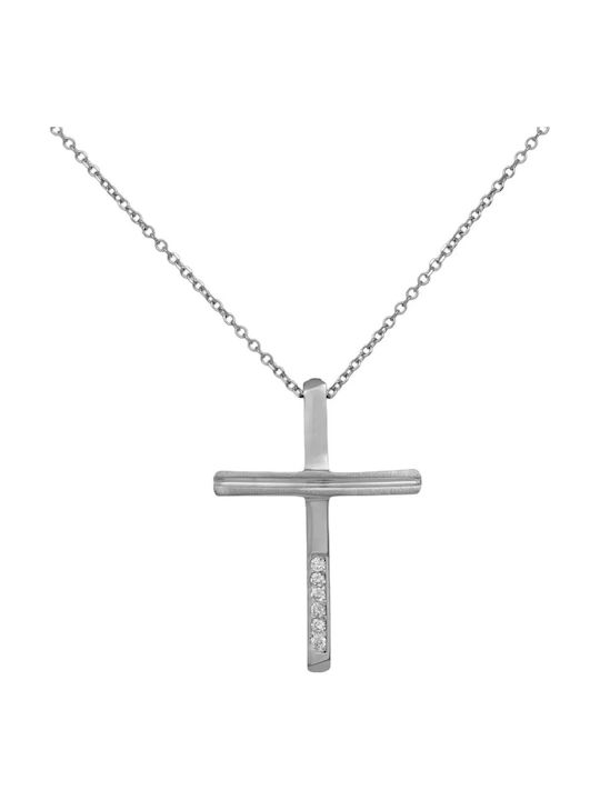 Weißgold Kreuz 18K