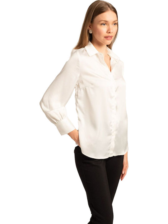 Brooklyn Women's Long Sleeve Shirt Ecru