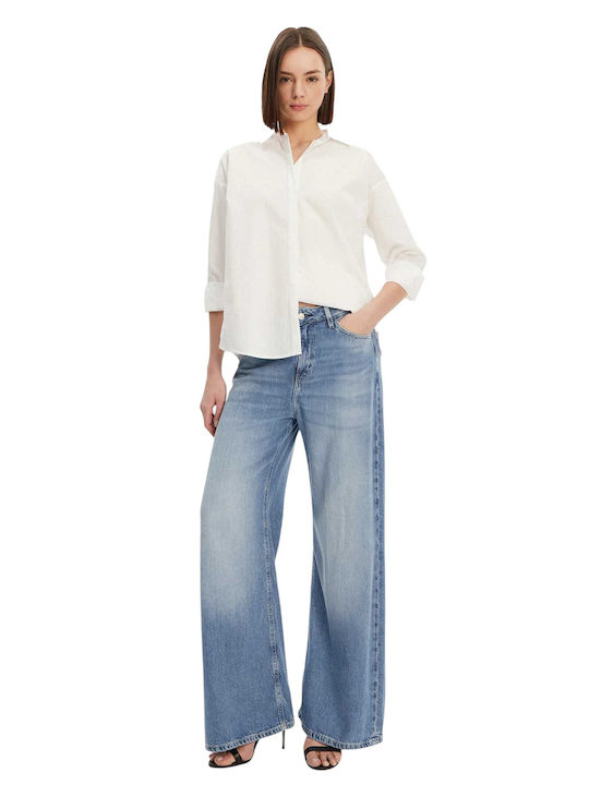 Long Sleeve Women's Cotton Shirt White