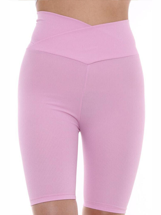 Training Γυναικείο Κολάν Σύσφιξης Ψηλόμεσο & Push Up Pink