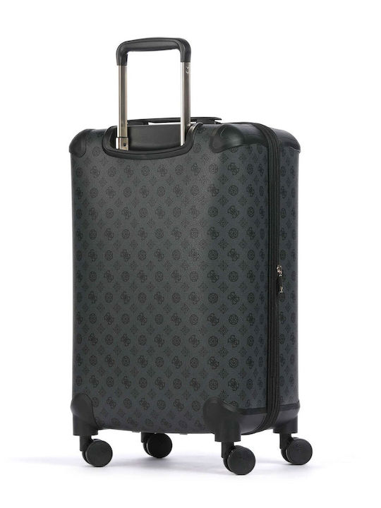 Guess Wilder Medium Hard Suitcase Black With 4 Wheels Height 64cm
