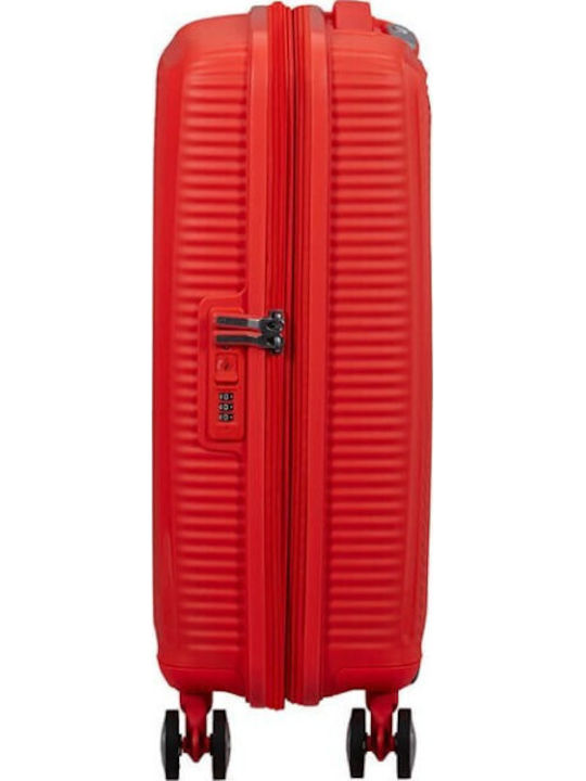 American Tourister Soundbox Cabin Hard Orange Suitcase With 4 Wheels Height 55cm