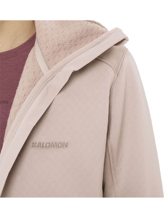 Short Women's Cardigan with Zipper Beige