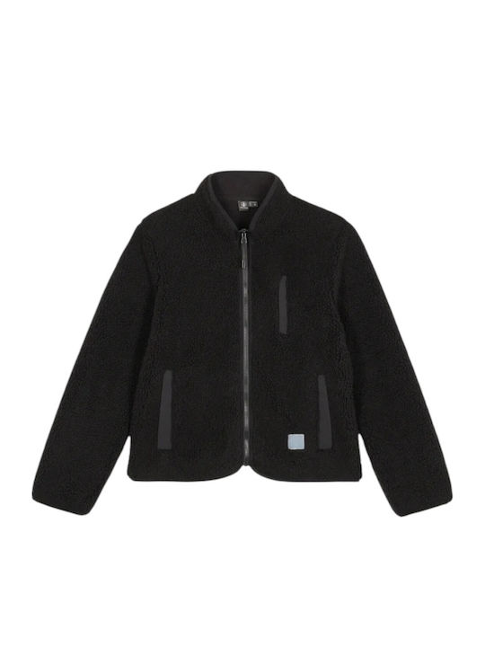 W Wuzer Fuzzar Women's Cardigan with Zipper Black