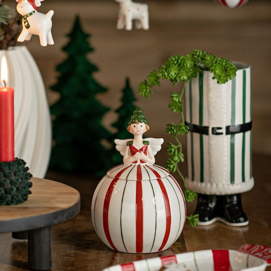 G.Wurm Weihnachtliche Keksdose Keramik L18xB12xD12cm.