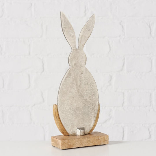 Bunny Egg Holder Momo 11x5x27cm Mango Wood Silver Aluminum