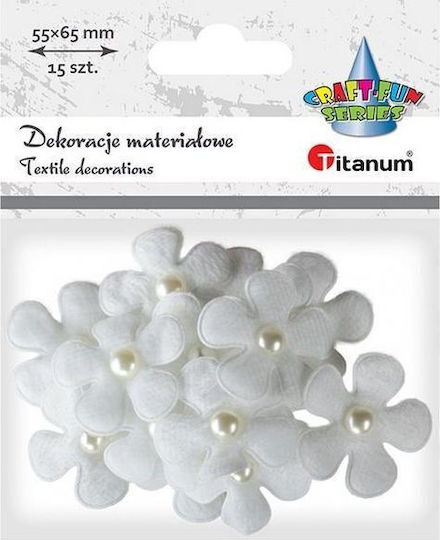 Titanum Easter Flower Fabric White 3x3x3cm Set 15pcs