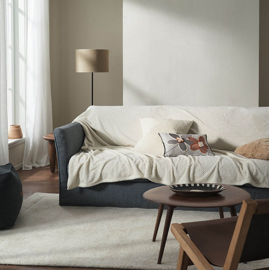 Gofis Home Cinnabar Ριχτάρι Πολυθρόνας Δύο 'Οψεων Fleece 180x180εκ. Cinnabar Ecru 115/05
