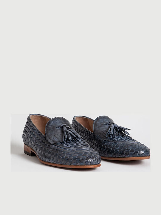 Leder Herren Mokassins in Blau Farbe