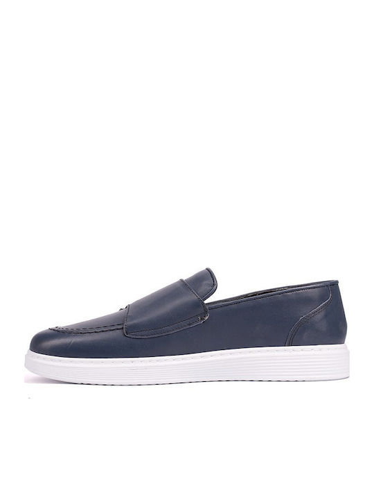 Leder Herren Mokassins in Blau Farbe