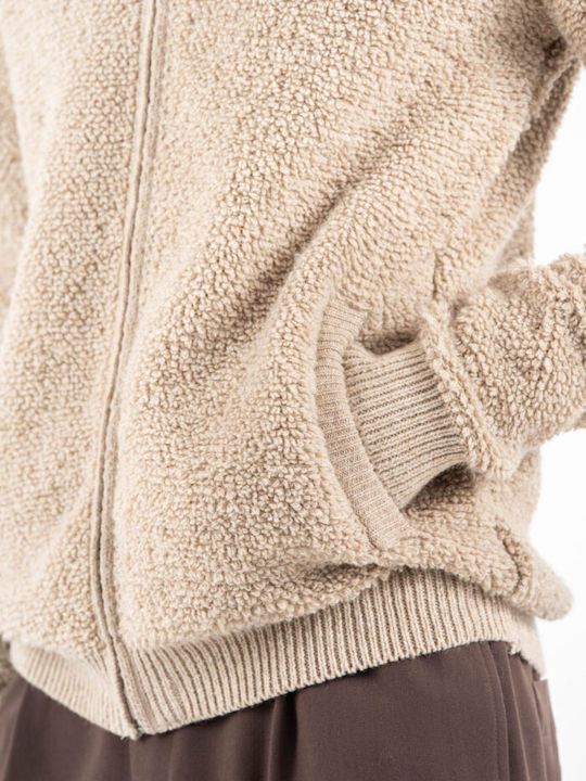 Men's Knitted Cardigan Beige