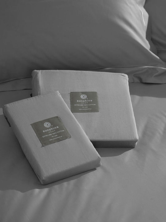 Sunshine Σετ Μαξιλαροθήκες Oxford Grey 50x70εκ.