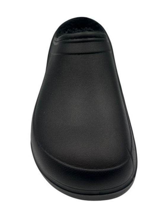 Winter Women's Slippers with Fur Black
