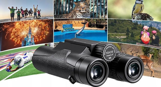 Kf Mini Binoculars 10x25mm Zoom 10x25 Bak-4 Ip65 + Case