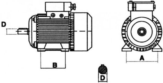 Vemat Трифазен Електрически Двигател 5.5hp Максимални Обороти 2800rpm с Клин 400V