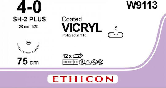 Ethicon Vicryl Absorbable Suture 4/0 Triangular Needle 19mm 45cm W9951