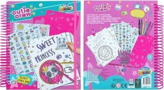 Cutie Crew Stencil Activity Coloring Book CC60356