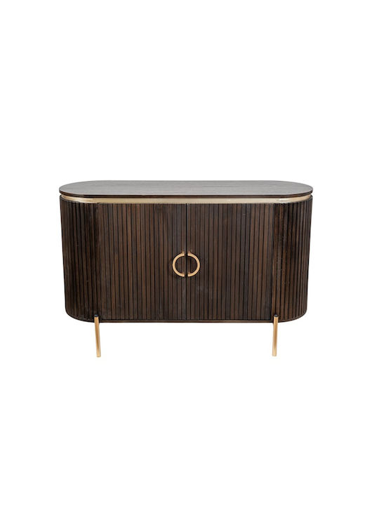 Sideboard made of Metal Dark Brown, Gold 120x40x75cm