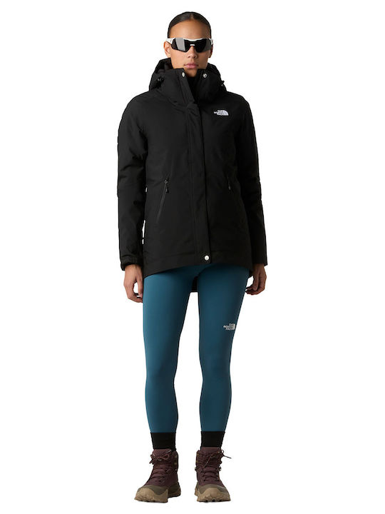 Inlux Insulated Women's Sports Jacket for Winter with Hood Tnf Black