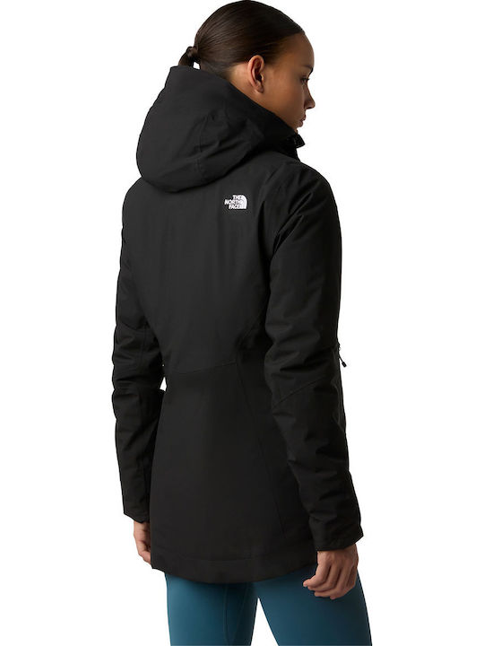 Inlux Insulated Women's Sports Jacket for Winter with Hood Tnf Black