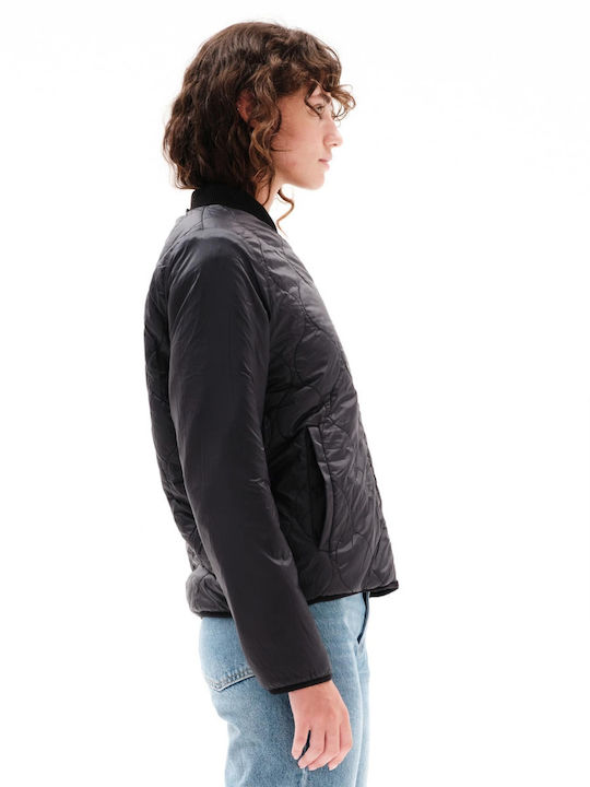 Women's Short Lifestyle Jacket Double Sided Waterproof for Winter Black Print / Black