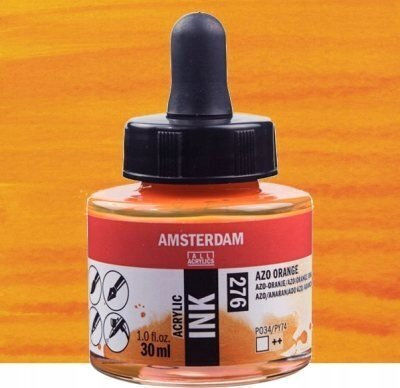 Royal Talens Amsterdam Acrylic Ink Acrylic Paint Set in Orange color Azo Orange 276 30ml 1pcs