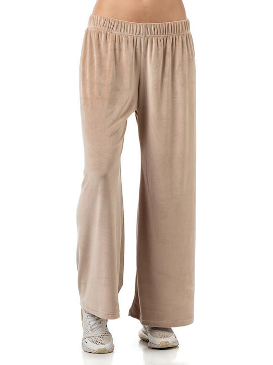 Jogginganzug Samt Beige