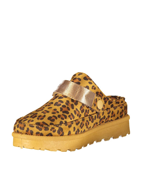 Laura Biagiotti Women's Clogs with Fur Brown