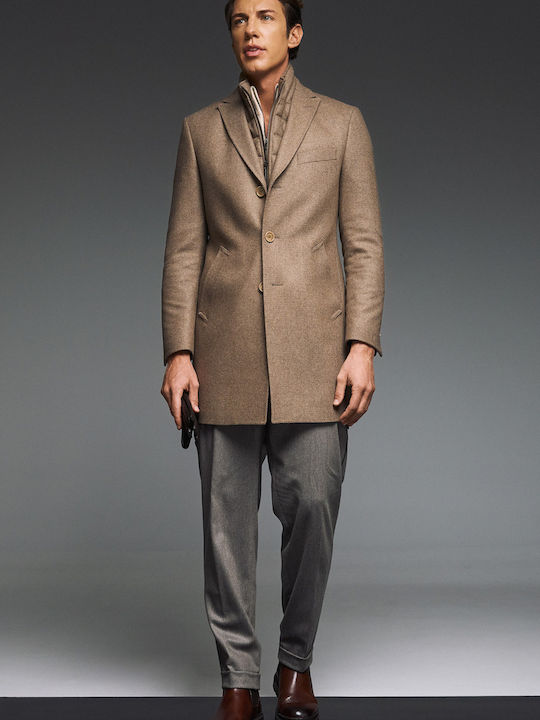 Herren Mantel Beige-brown