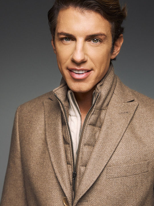 Herren Mantel Beige-brown